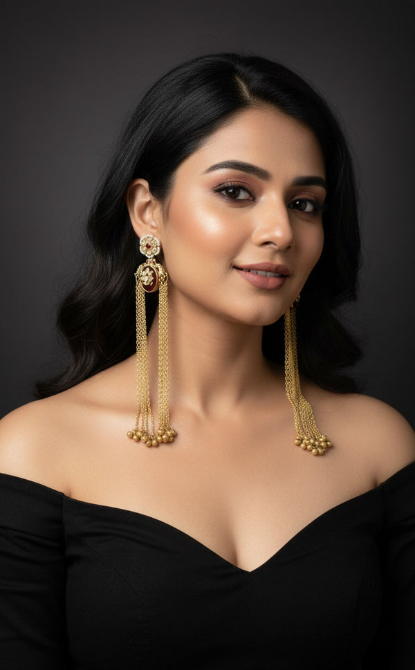 Nyra Kashmiri Earrings (Wine)