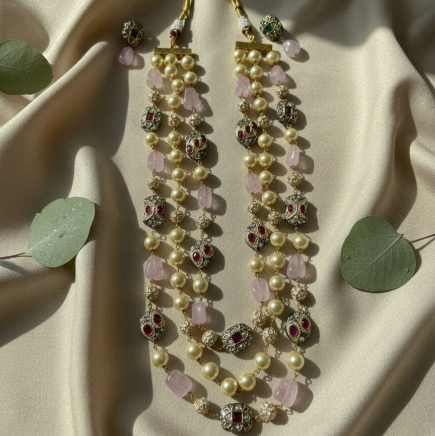 3 Tier Maharani Mala (Pink)
