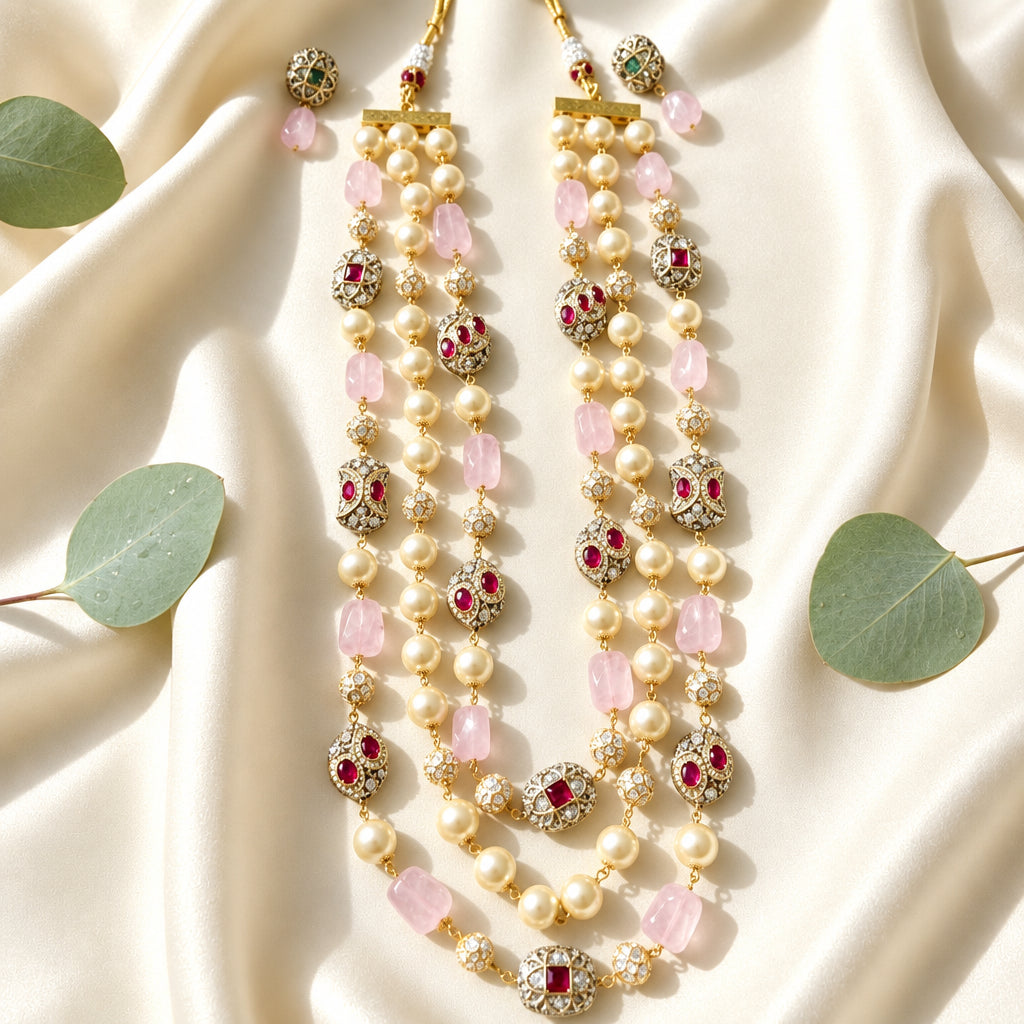 3 Tier Maharani Mala (Pink)