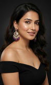 Ziya Kundan Earrings (Purple)