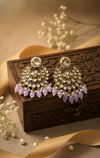 Diya Kundan Earrings (Purple)