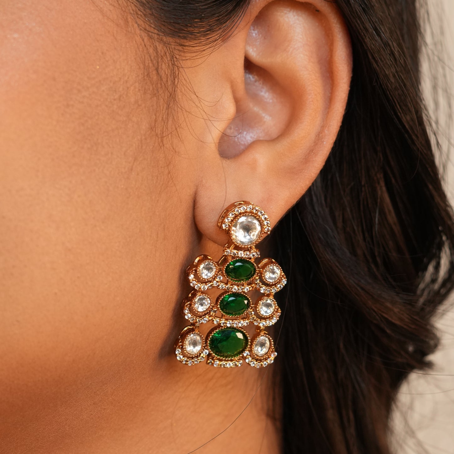 Noorvi AD Necklace (Green)