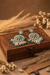 Aarohi Kundan Earrings (Blue)