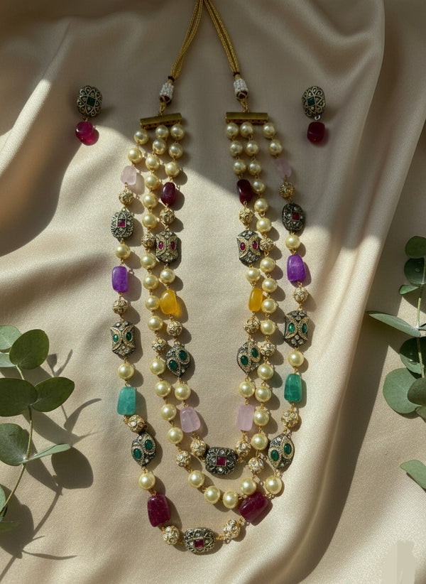 3 Tier Maharani Mala (Multi- Colour)