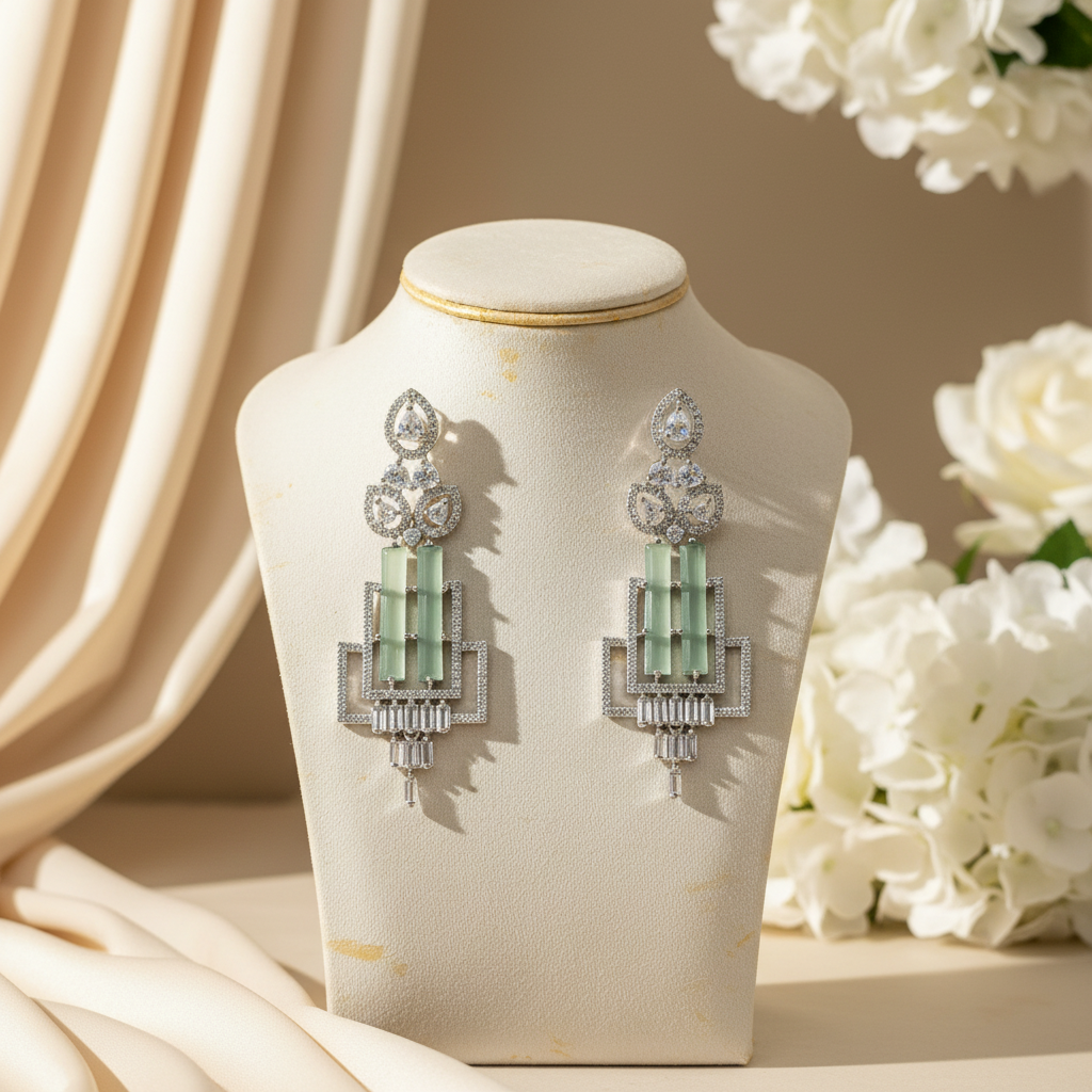 Empress AD Earrings (Mint Green)