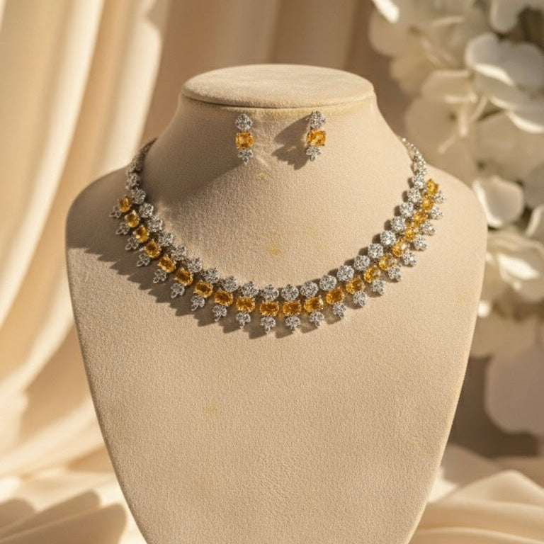 Luxe Line AD Necklace (Yellow)