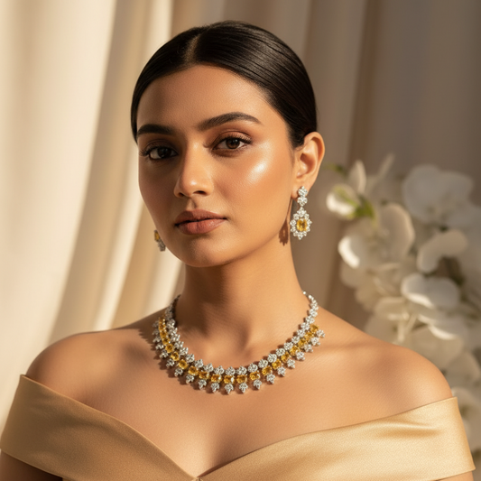 Luxe Line AD Necklace (Yellow)
