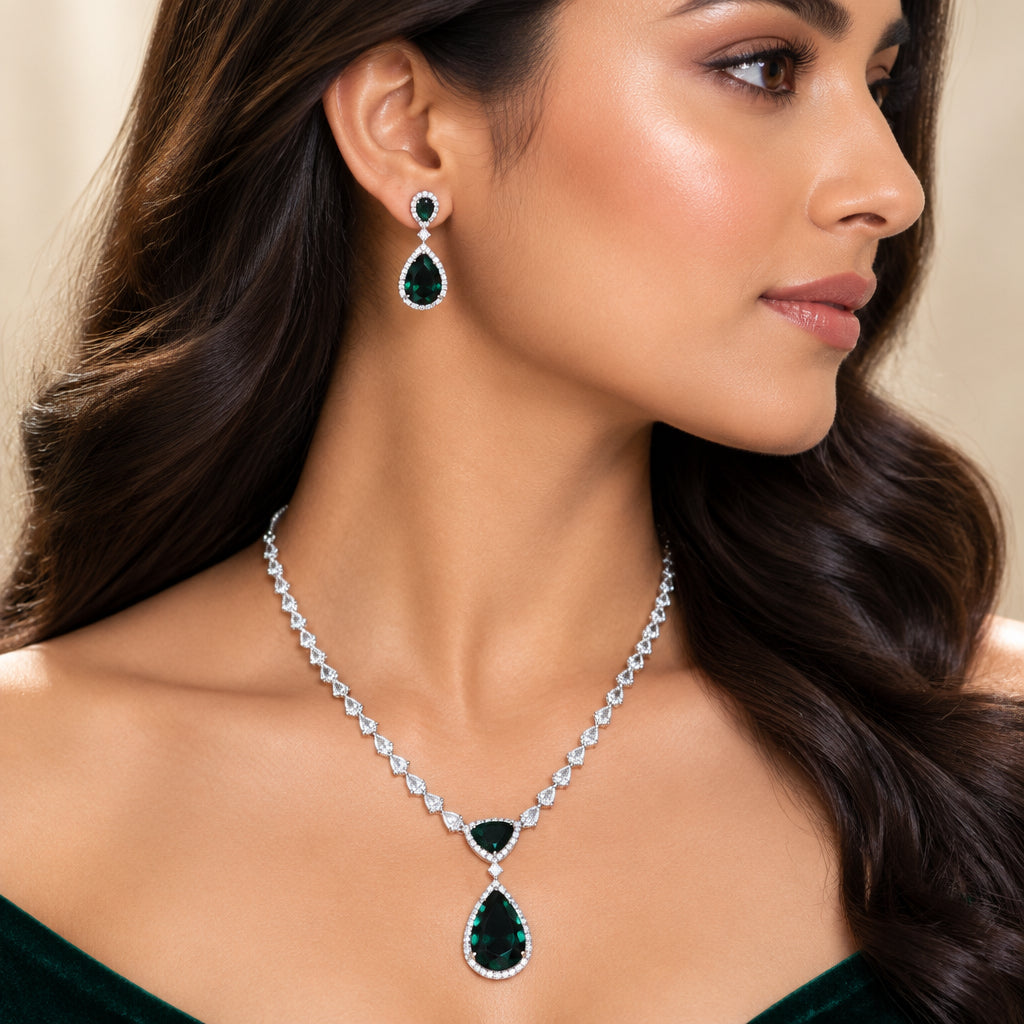 Ira AD Necklace Set (Green)