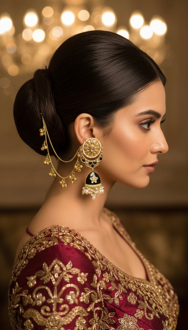 Noor Chain Earrings (Black)