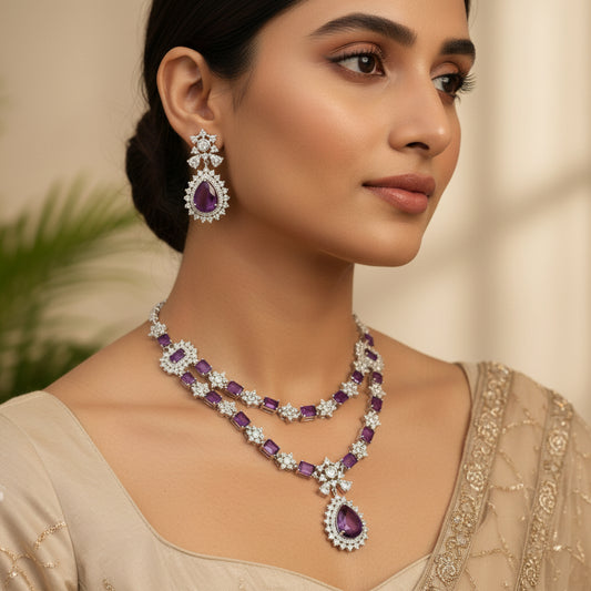Regal Tier AD Necklace (Purple)