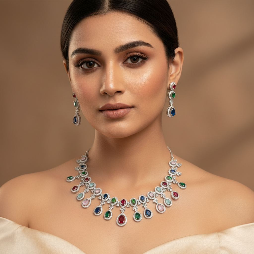 Shimmer AD Necklace (Multi-Colour)