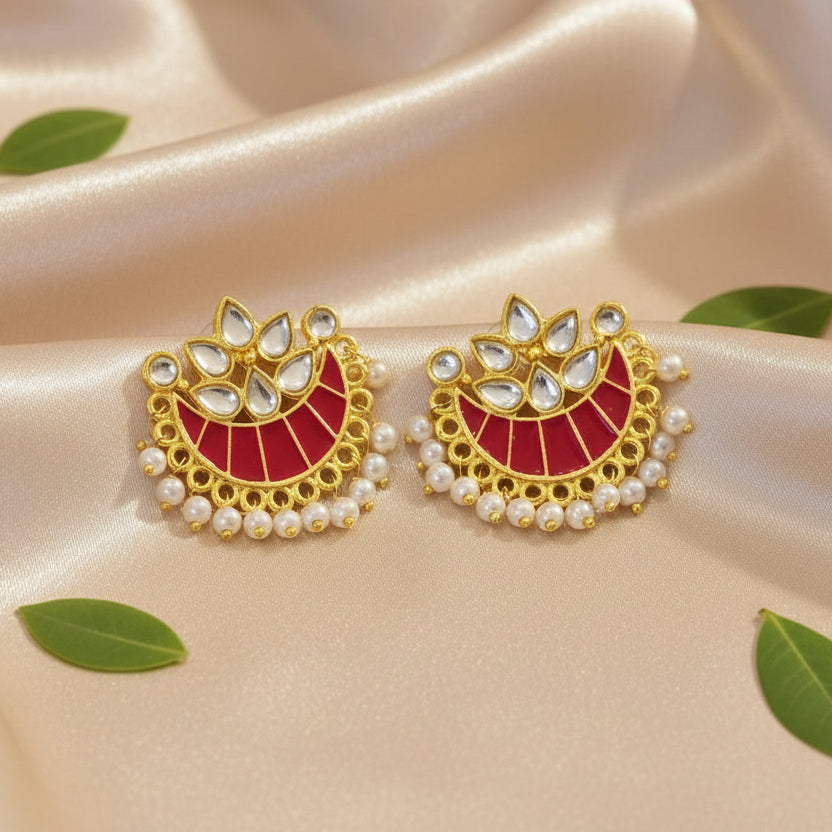 Chaand Earrings (Red)