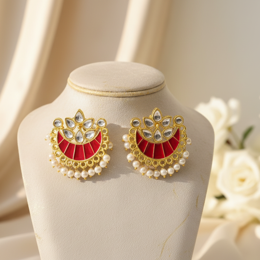 Chaand Earrings (Red)
