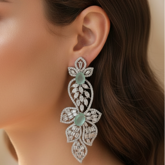 Zyra AD Earrings (Mint Green)