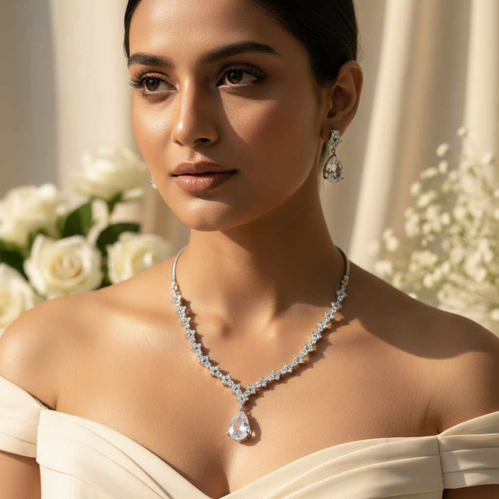 Aqua AD Necklace (Silver)