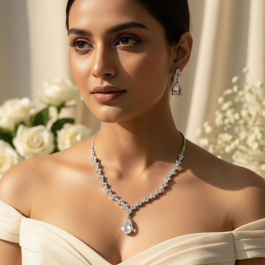 Aqua AD Necklace (Silver)