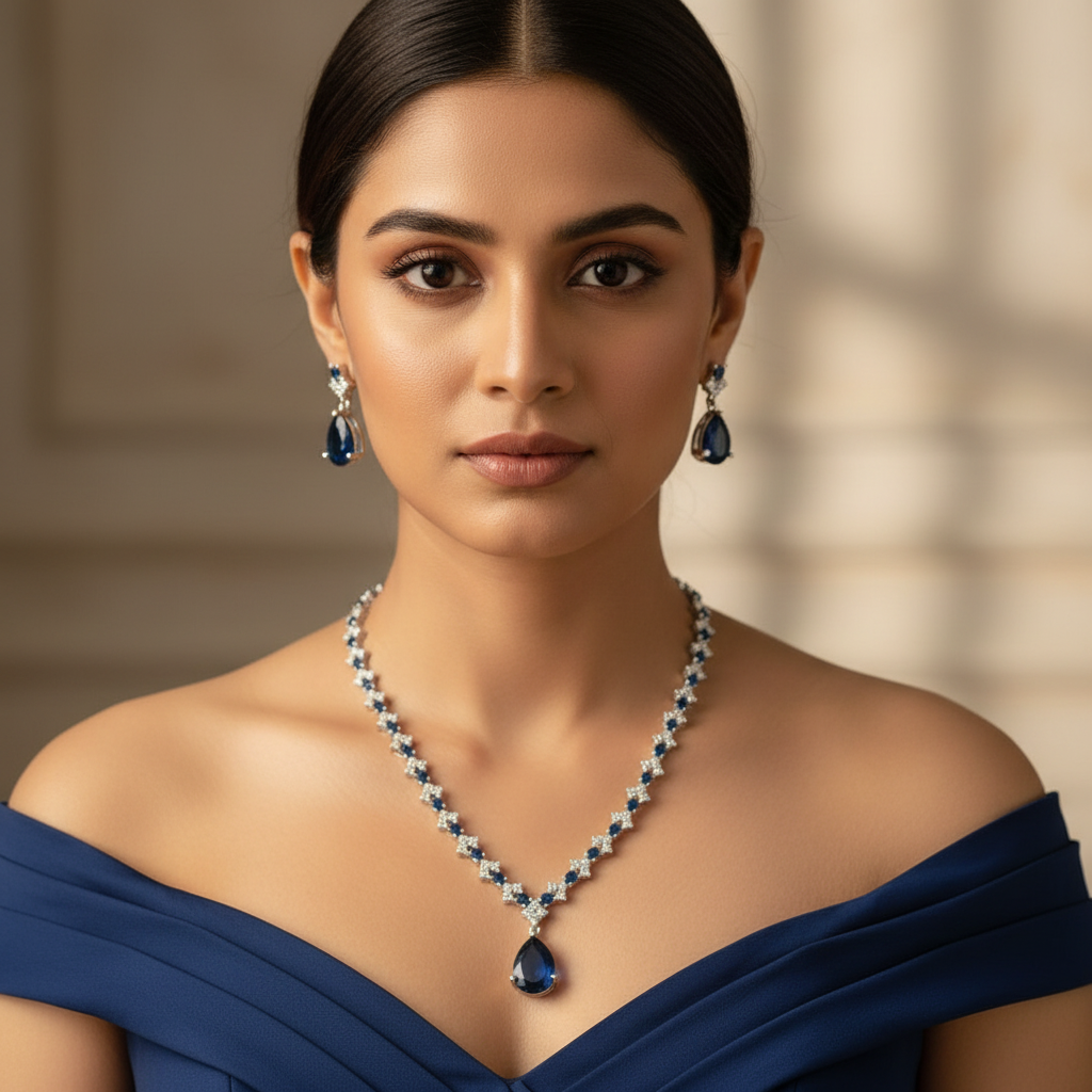 Aqua AD Necklace (Blue)