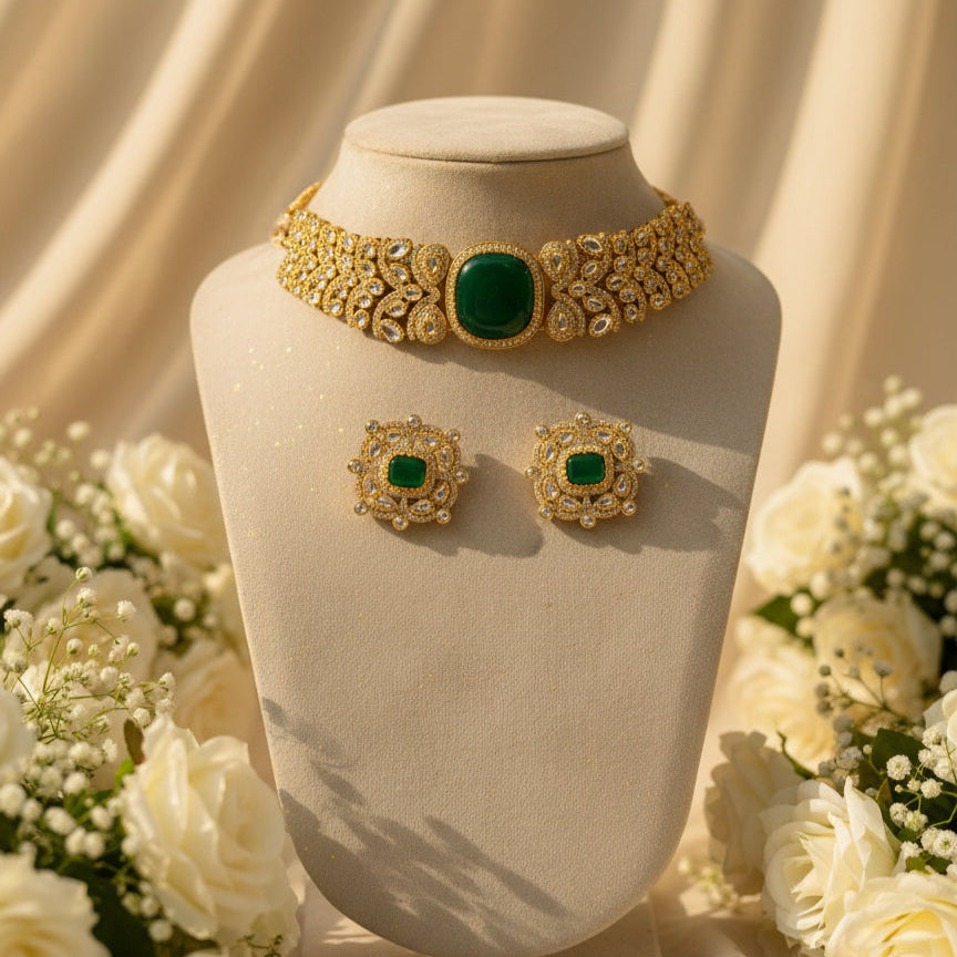 Maira Chokar Necklace (Green)