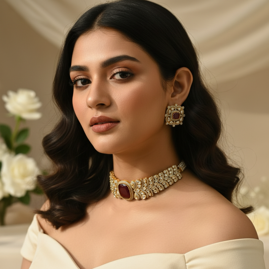Maira Chokar Necklace (Wine)