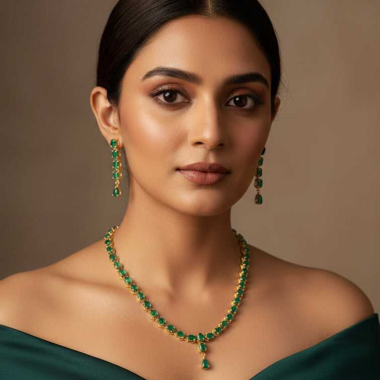 Radiant Line AD Necklace (Green)