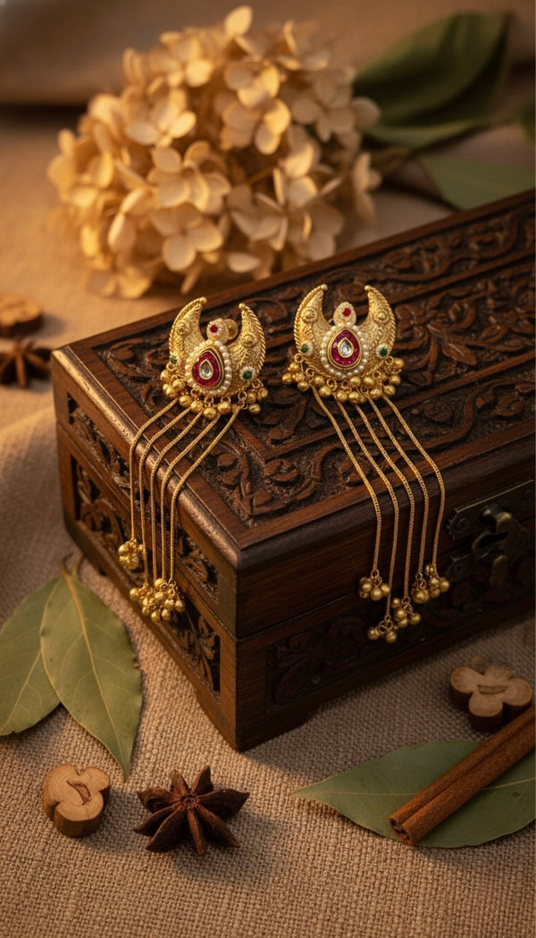 Samira Kashmiri Earrings (Wine)