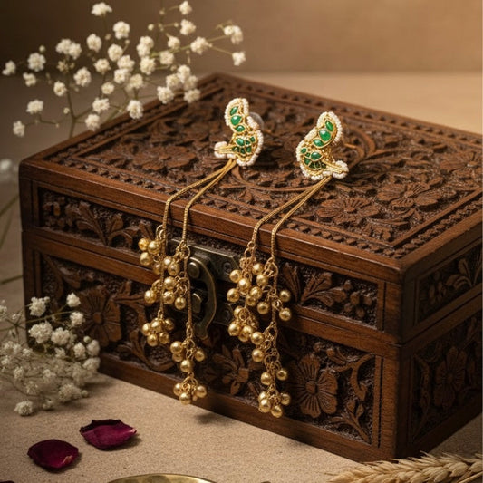 Charvi Kashmiri Earrings (Green)