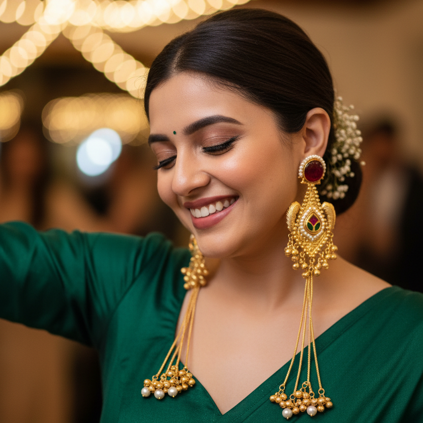 Samira Kashmiri Earrings (Wine)