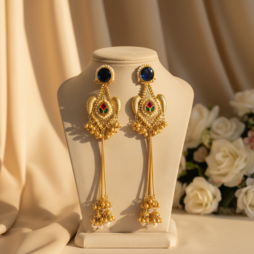 Samira Kashmiri Earrings (Blue)