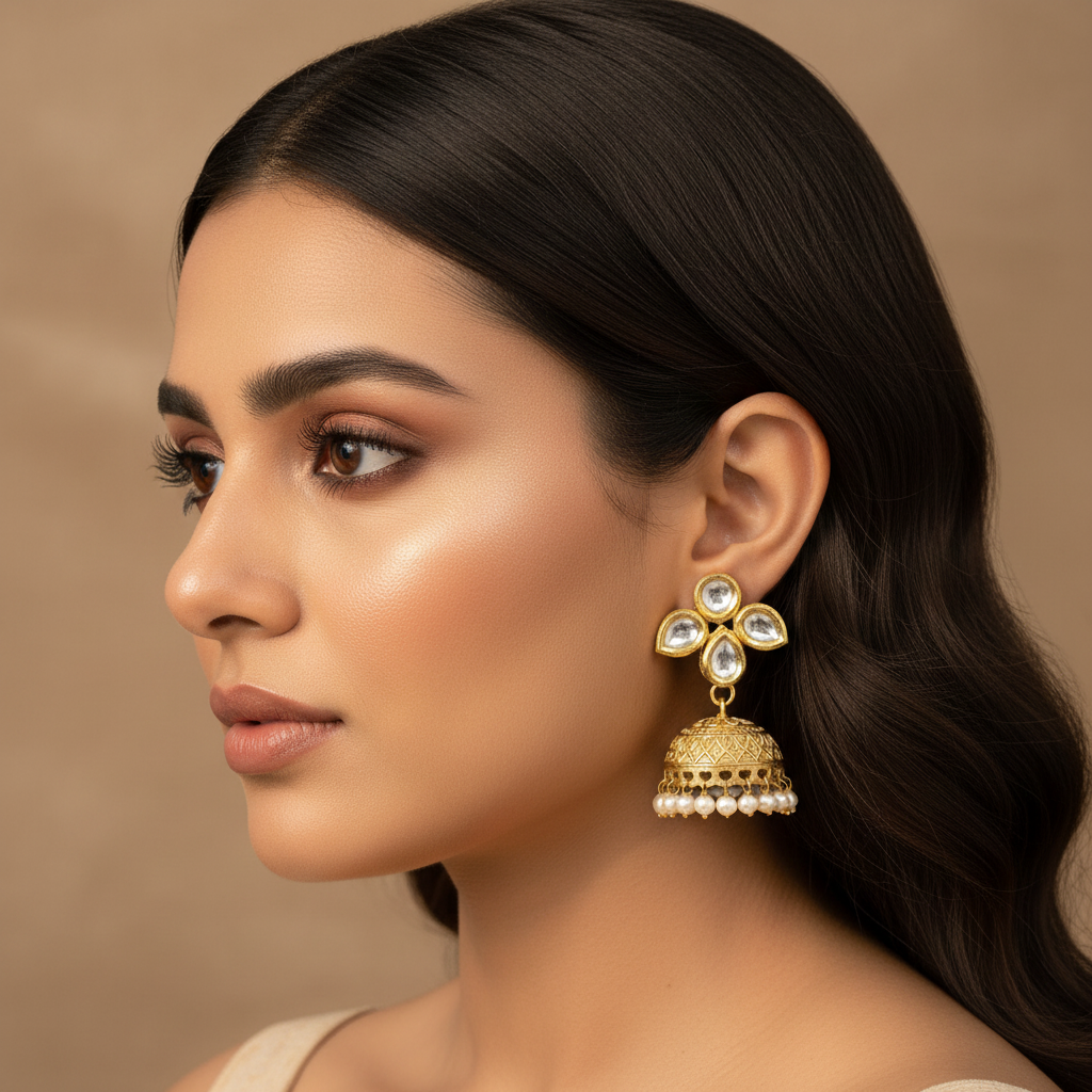 Ziya Kundan Jhumkas