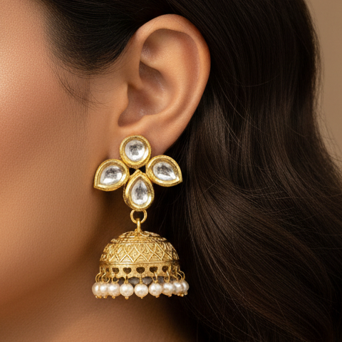 Ziya Kundan Jhumkas