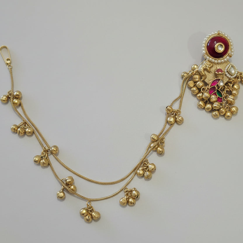 Sita Chain Kashmiri Earrings (Wine)