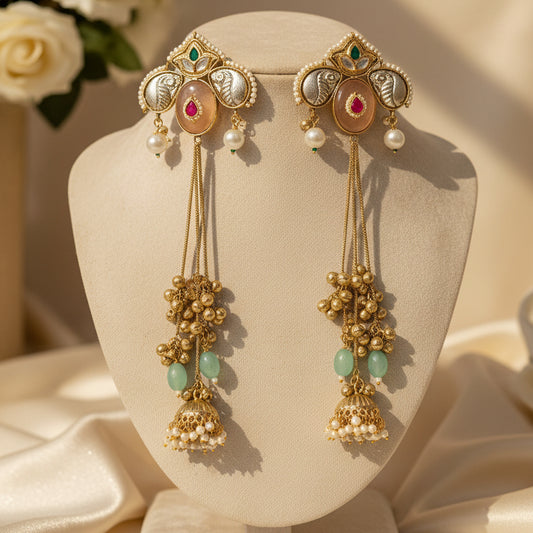 Zariya Kashmiri Earrings (Peach)
