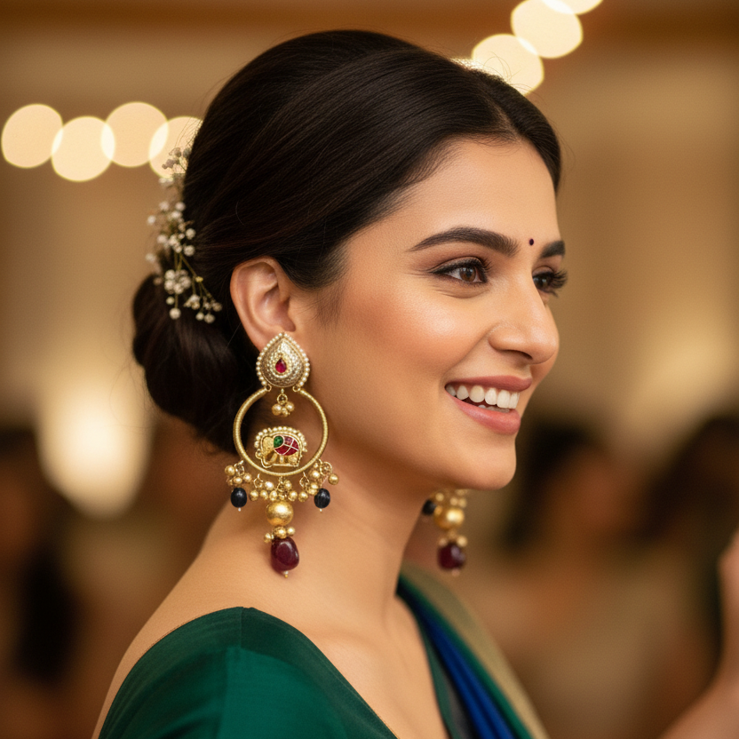 Gajraj Earrings (Wine)