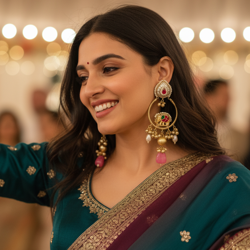 Gajraj Earrings (Pink)