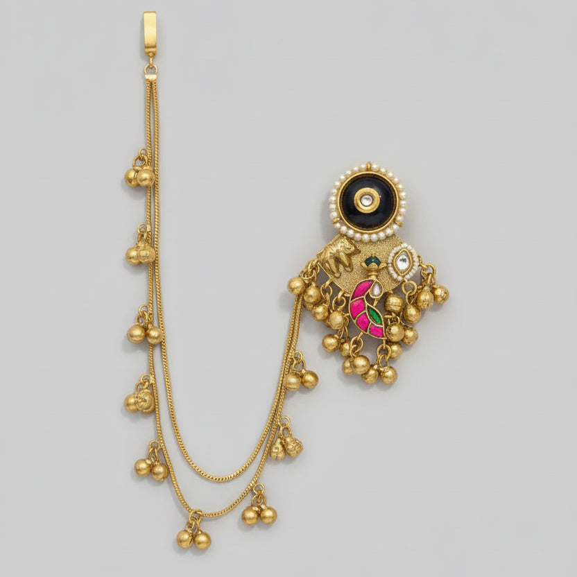 Sita Chain Kashmiri Earrings (Blue)