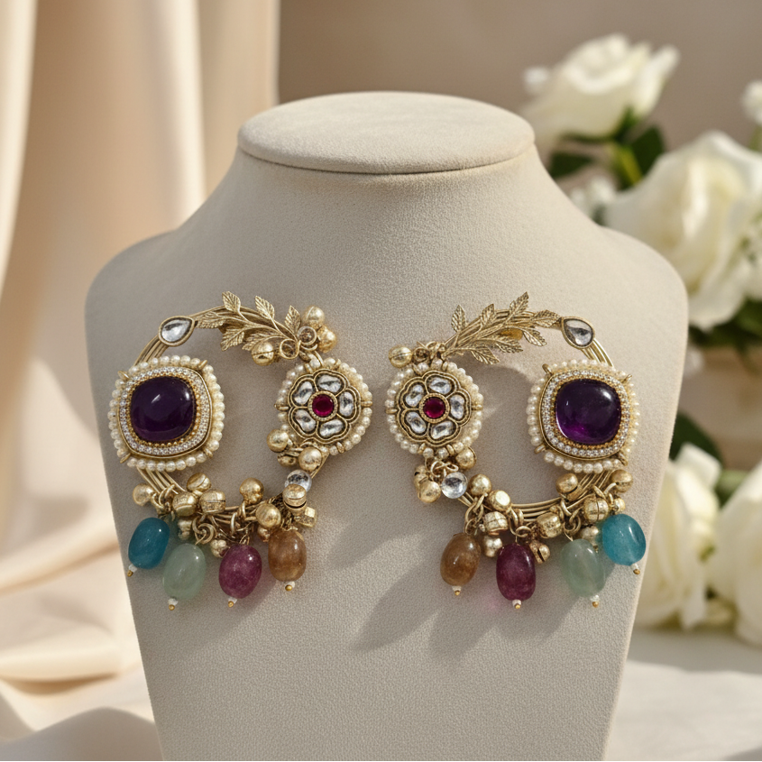Rangrez Earrings (Purple)
