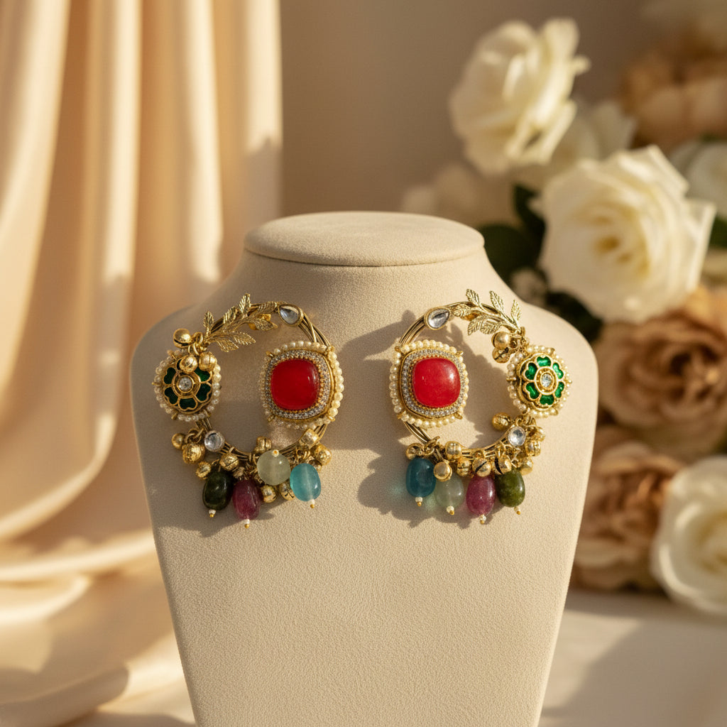 Rangrez Earrings (Red)