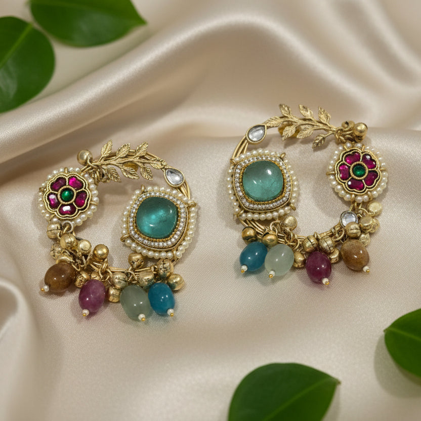 Rangrez Earrings (Sea blue)