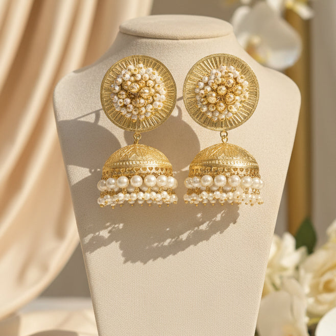 Pearl Noor Jhumkas