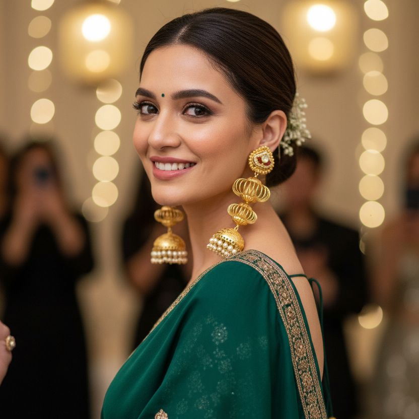 Shehzadi Kashmiri Earrings (Wine-White)