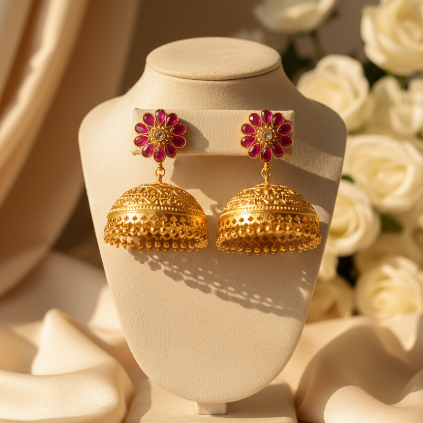Gul Kashmiri Jhumka (Pink)