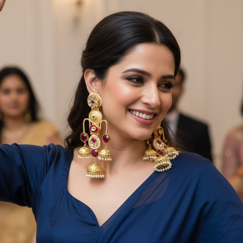 Sia Kashmiri Earrings (Wine)