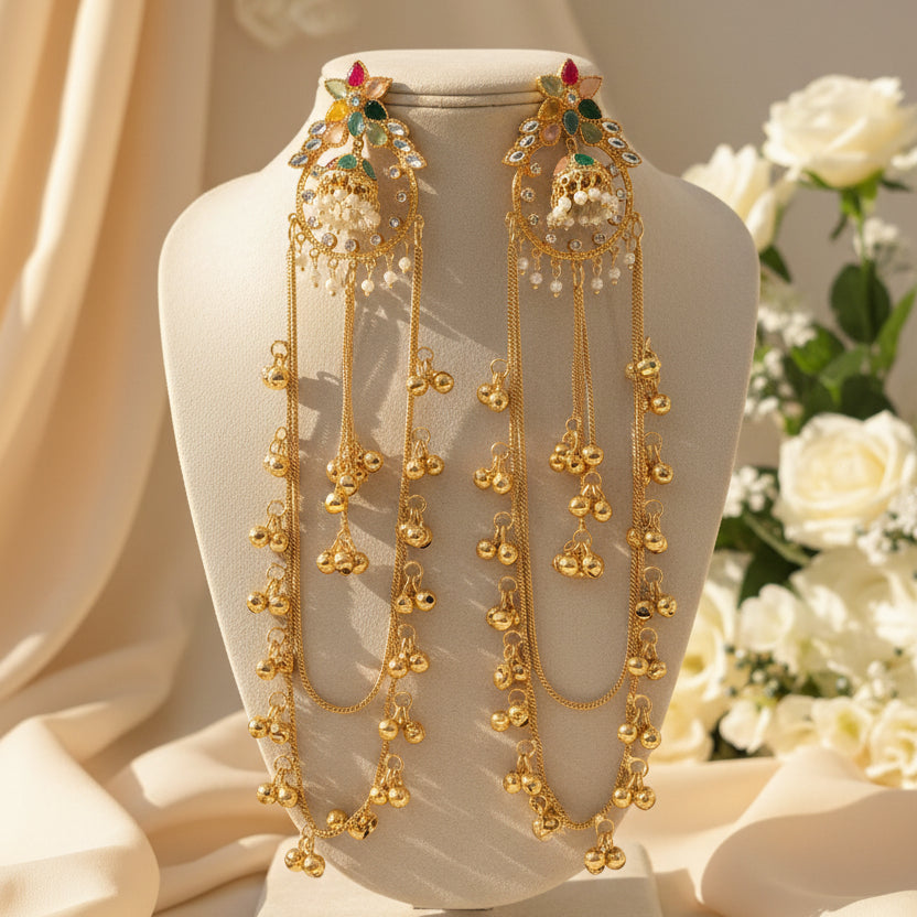 Zoya Kashmiri Earrings (Multi colour)