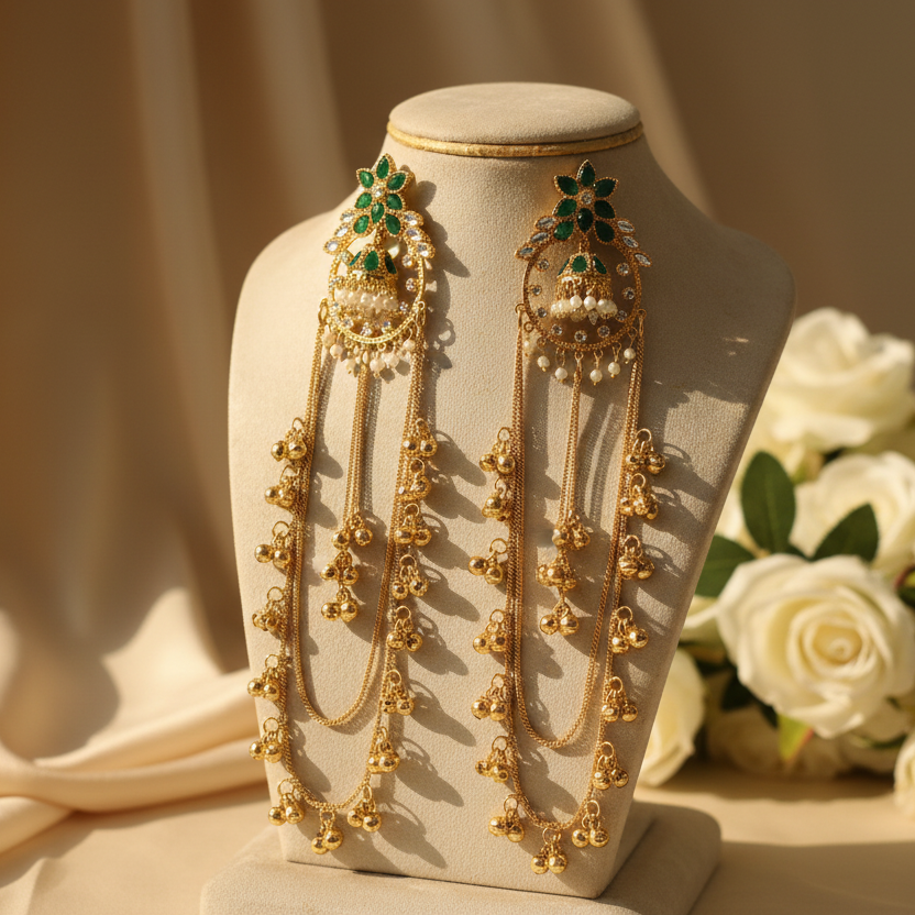 Zoya Kashmiri Earrings (Green)