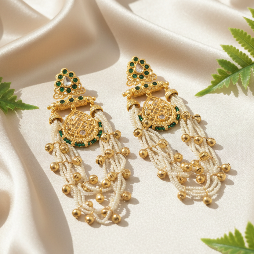 Meher Kashmiri Earrings (Green)