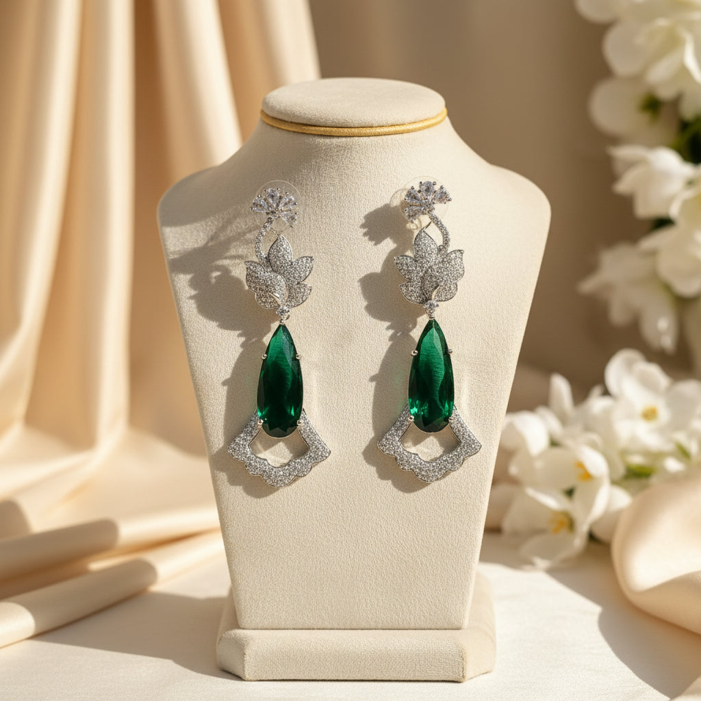 Charm AD Earrings (Green)