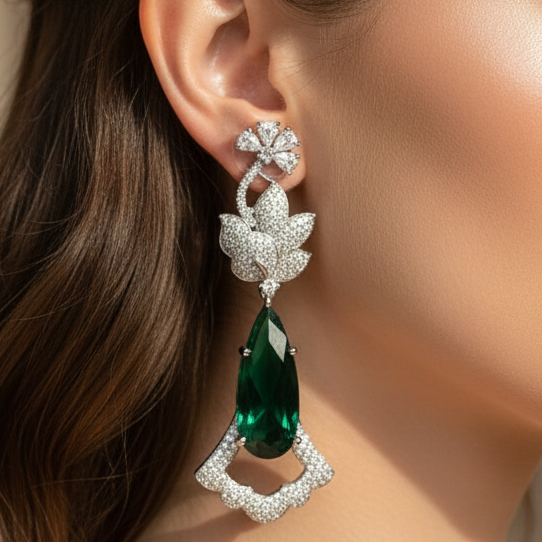 Charm AD Earrings (Green)