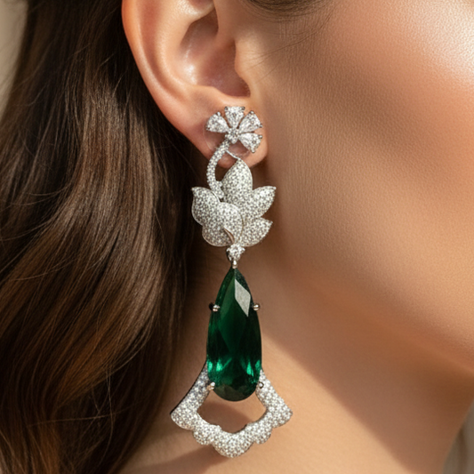 Charm AD Earrings (Green)