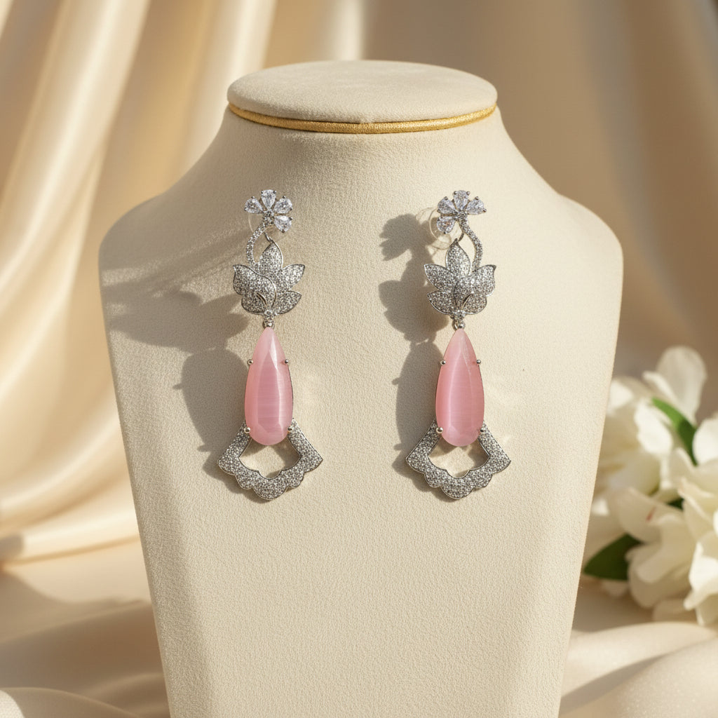 Charm AD Earrings (Pink)