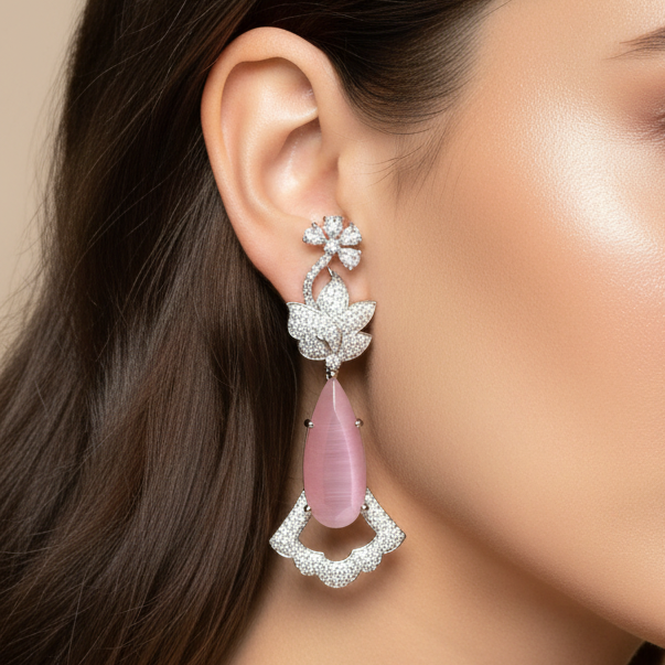 Charm AD Earrings (Pink)
